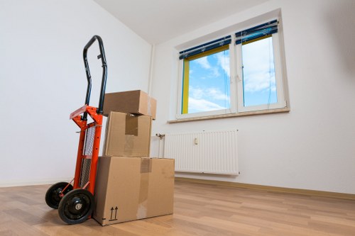 Removal team unloading belongings during a Beckton house move