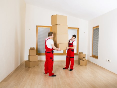 Removal van loading items for a Beckton apartment relocation