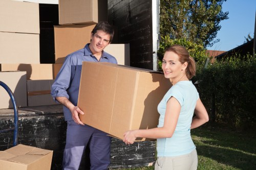 Organised student belongings prepared for storage in Beckton